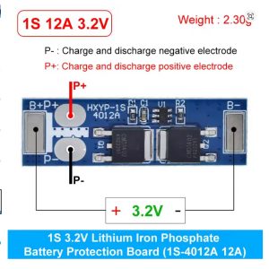 BMS- Li-Fierro LFP 1S, 3,2Volts 12A
